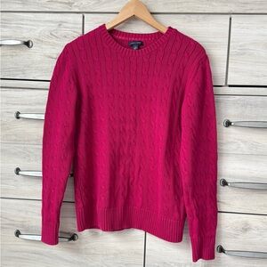 Super cool women’s cable knit crew neck magenta Y2K Tommy Hilfiger sweater sz XL